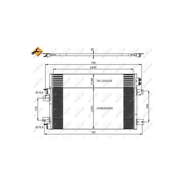 Kondensor, klimatanläggning Nrf 350031 NRF