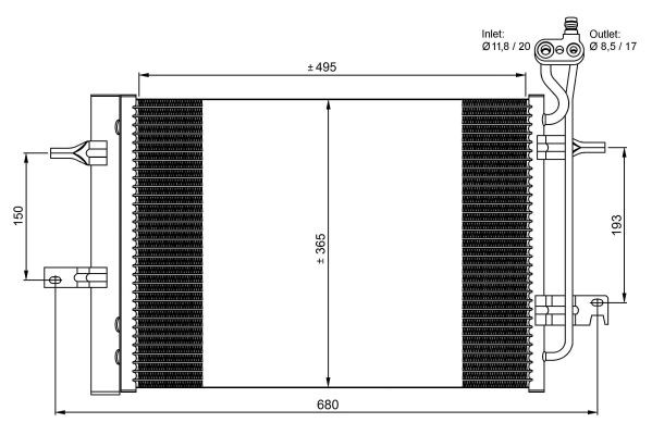Kondensor, klimatanläggning Nrf 350034 NRF
