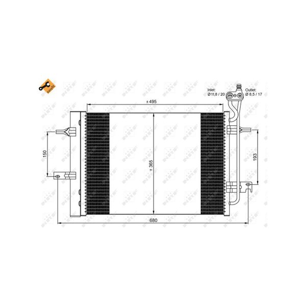 Kondensor, klimatanläggning Nrf 350034 NRF