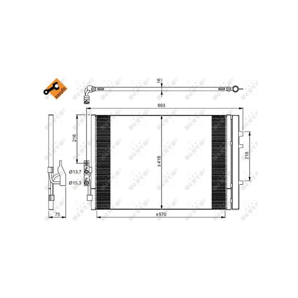 Kondensor, klimatanläggning Nrf 350035 NRF