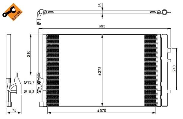 Kondensor, klimatanläggning Nrf 350036 NRF
