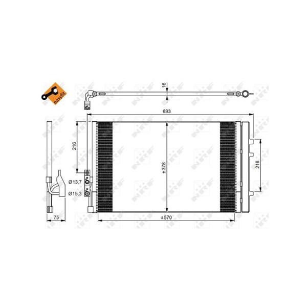 Kondensor, klimatanläggning Nrf 350036 NRF