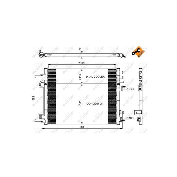 Kondensor, klimatanläggning Nrf 350037 NRF