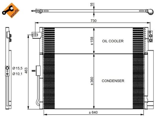 Kondensor, klimatanläggning Nrf 350038 NRF