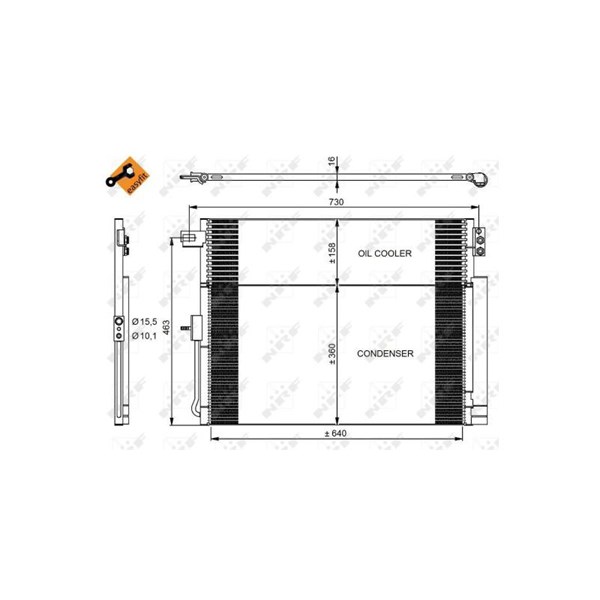 Kondensor, klimatanläggning Nrf 350038 NRF
