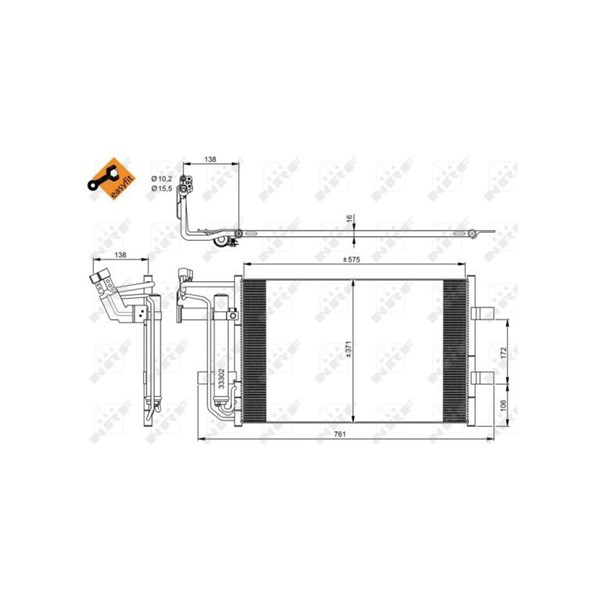 Kondensor, klimatanläggning Nrf 350039 NRF