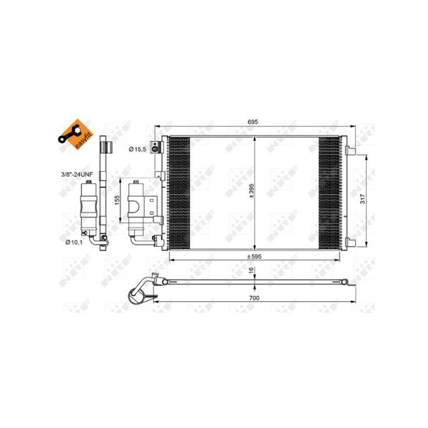 Kondensor, klimatanläggning Nrf 350042 NRF