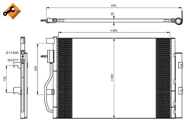 Kondensor, klimatanläggning Nrf 350044 NRF