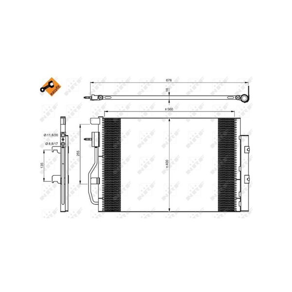 Kondensor, klimatanläggning Nrf 350044 NRF