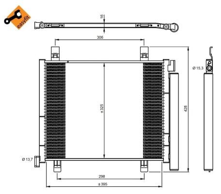 Kondensor, klimatanläggning Nrf 350045 NRF