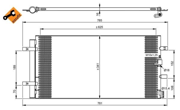 Kondensor, klimatanläggning Nrf 350046 NRF