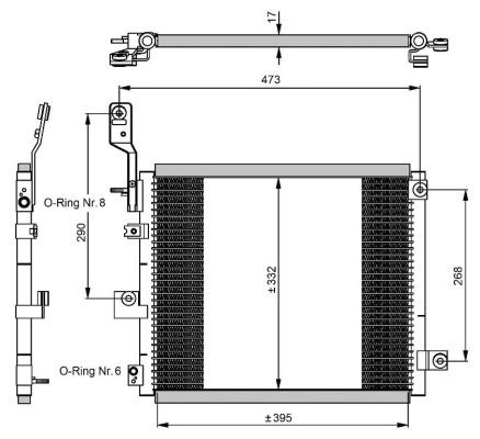 Kondensor, klimatanläggning Nrf 350047 NRF