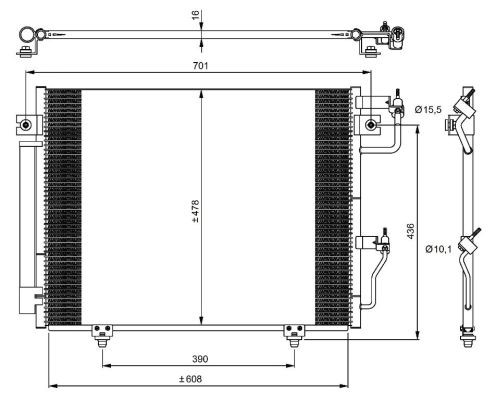 Kondensor, klimatanläggning Nrf 350049 NRF