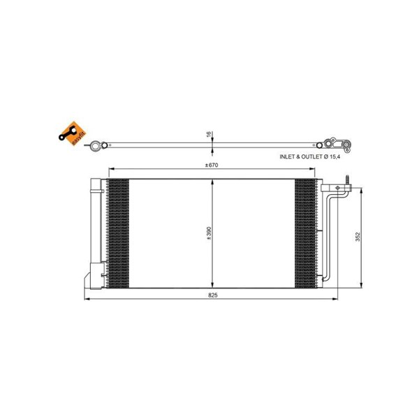 Kondensor, klimatanläggning Nrf 350051 NRF