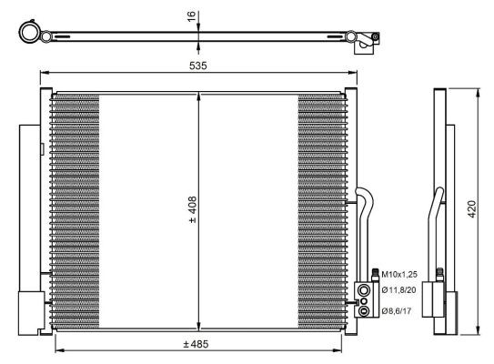 Kondensor, klimatanläggning Nrf 350053 NRF