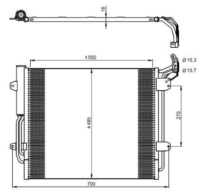 Kondensor, klimatanläggning Nrf 350054 NRF