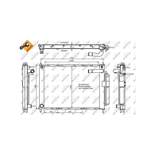 Kondensor, klimatanläggning Nrf 350055 NRF