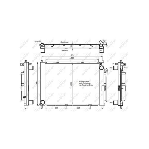 Kondensor, klimatanläggning Nrf 350056 NRF