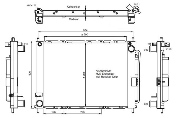 Kondensor, klimatanläggning Nrf 350057 NRF