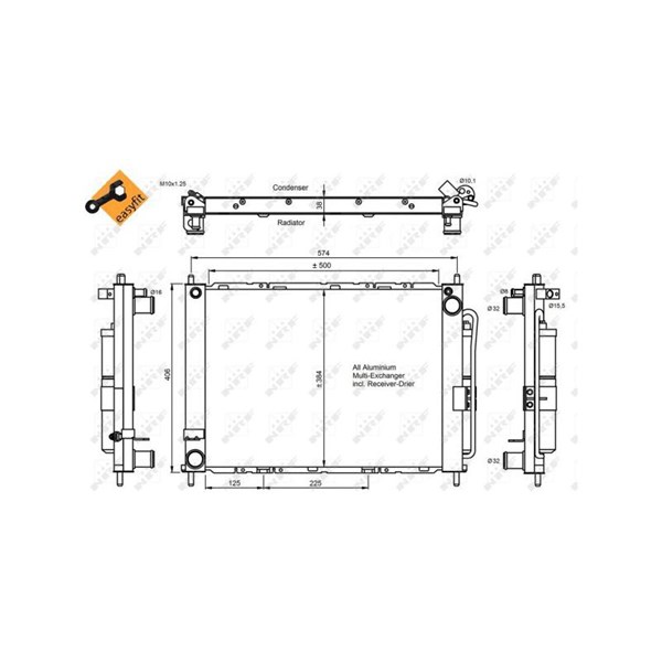 Kondensor, klimatanläggning Nrf 350057 NRF