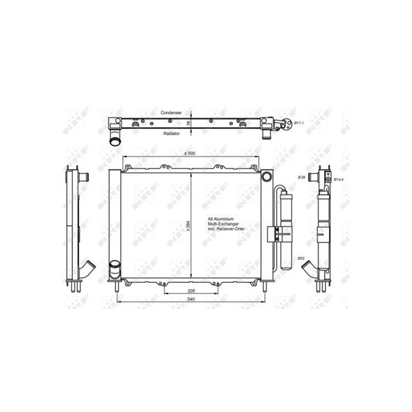 Kondensor, klimatanläggning Nrf 350058 NRF