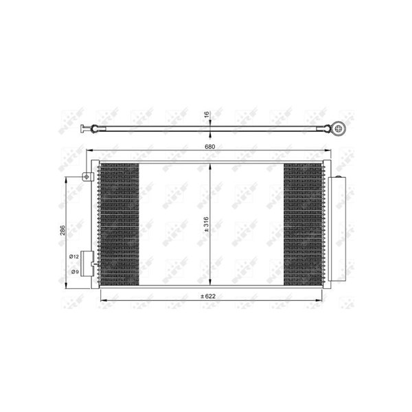 Kondensor, klimatanläggning Nrf 350061 NRF