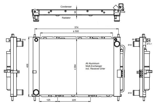 Kondensor, klimatanläggning Nrf 350068 NRF