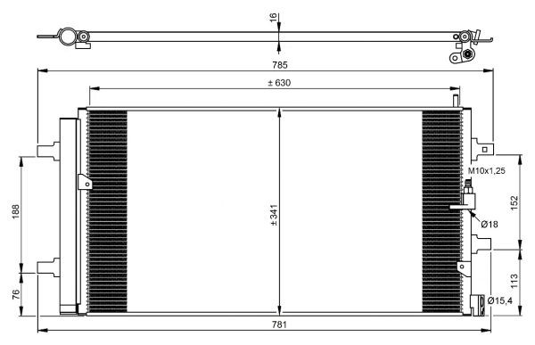 Kondensor, klimatanläggning Nrf 350069 NRF