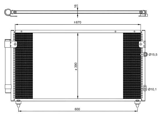 Kondensor, klimatanläggning Nrf 350072 NRF