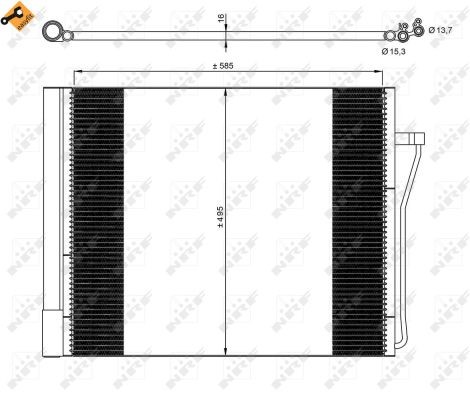 Kondensor, klimatanläggning Nrf 350077 NRF