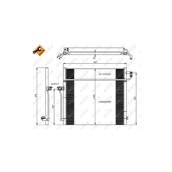 Kondensor, klimatanläggning Nrf 350080 NRF