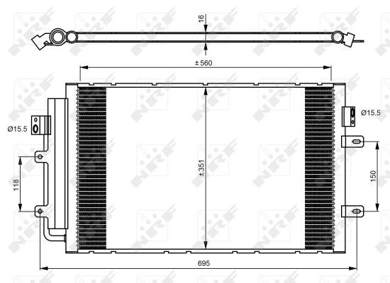 Kondensor, klimatanläggning Nrf 350083 NRF