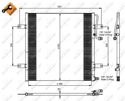 Kondensor, klimatanläggning Nrf 350084 NRF