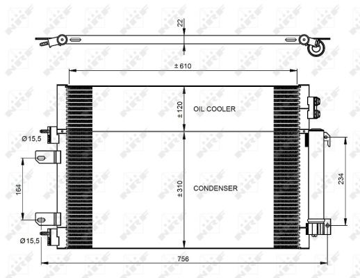 Kondensor, klimatanläggning Nrf 350086 NRF