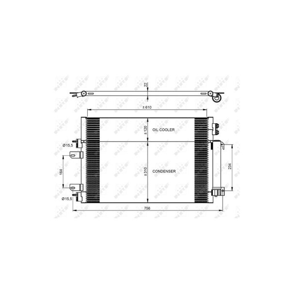 Kondensor, klimatanläggning Nrf 350086 NRF