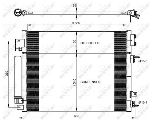 Kondensor, klimatanläggning Nrf 350088 NRF