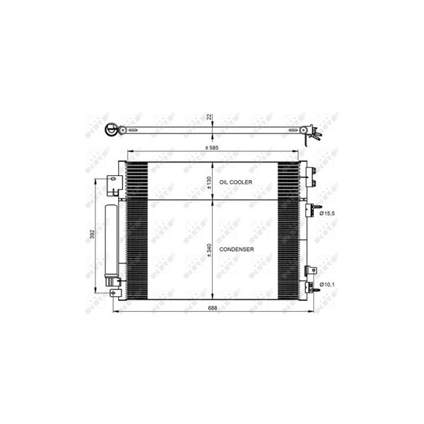 Kondensor, klimatanläggning Nrf 350088 NRF