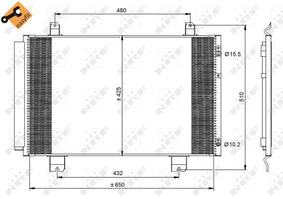 Kondensor, klimatanläggning Nrf 350092 NRF