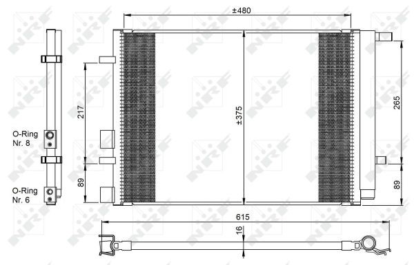Kondensor, klimatanläggning Nrf 350095 NRF