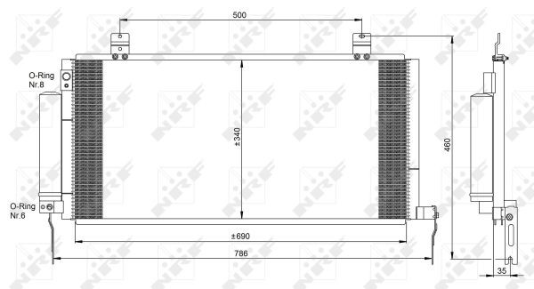 Kondensor, klimatanläggning Nrf 350096 NRF