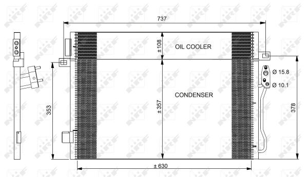 Kondensor, klimatanläggning Nrf 350098 NRF