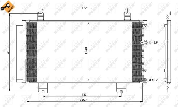 Kondensor, klimatanläggning Nrf 350100 NRF