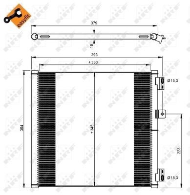 Kondensor, klimatanläggning, Höger, Vänster Nrf 350204 NRF