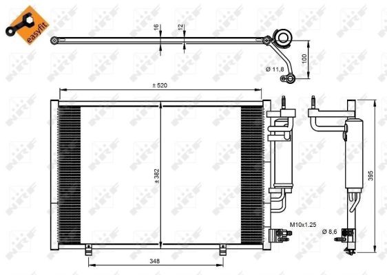 Kondensor, klimatanläggning Nrf 350205 NRF