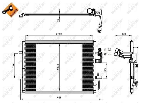 Kondensor, klimatanläggning Nrf 350207 NRF