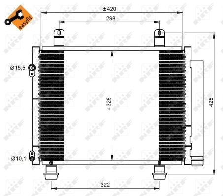 Kondensor, klimatanläggning Nrf 350208 NRF