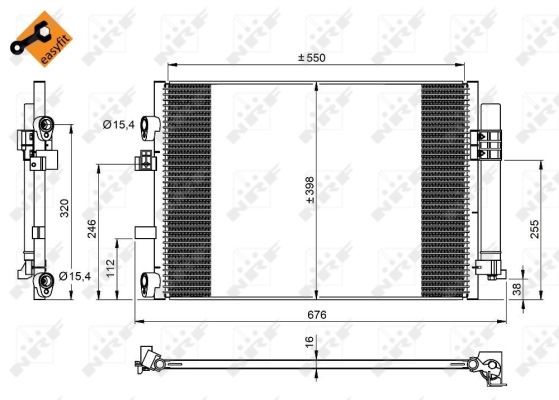 Kondensor, klimatanläggning Nrf 350209 NRF