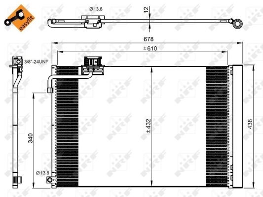 Kondensor, klimatanläggning Nrf 350214 NRF