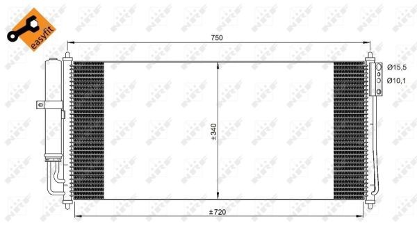 Kondensor, klimatanläggning Nrf 350215 NRF