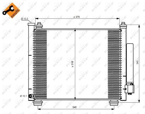 Kondensor, klimatanläggning Nrf 350216 NRF